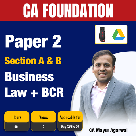 Picture of CA Foundation Business Law + BCR- 12 Months - by CA Mayur Agarwal