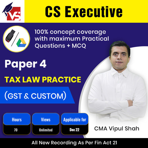 Picture of CS Exe - TAX LAWS – GST & CUSTOM (PAPER 4)